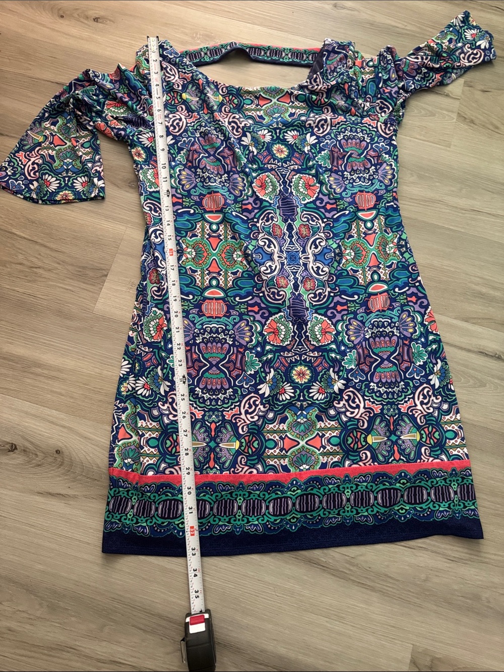 Laundry By Shelli Segal Navy Multicolor Printed Shift Dress - Picture 8 of 8